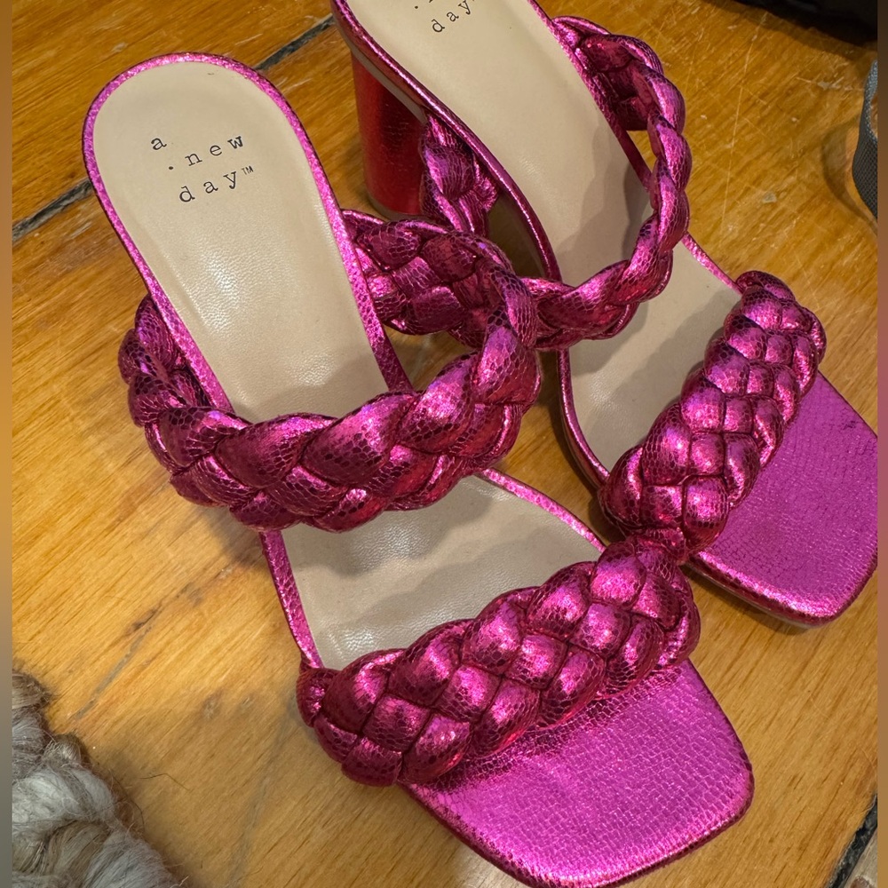 A New Day Women's Fuchsia Braided Heels
